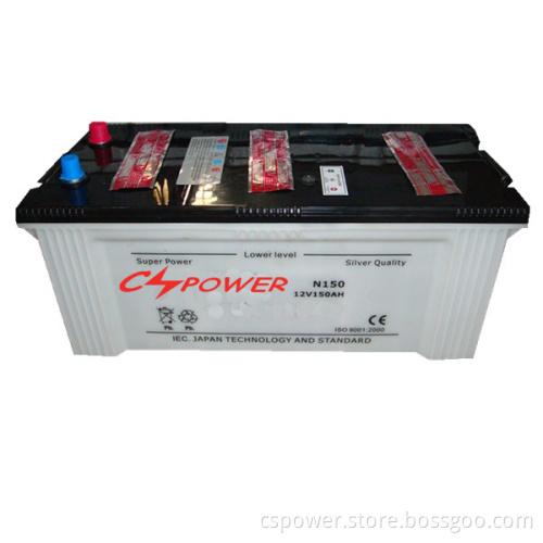 12V150ah Lead Acid Dry Charged Car Battery for Starting